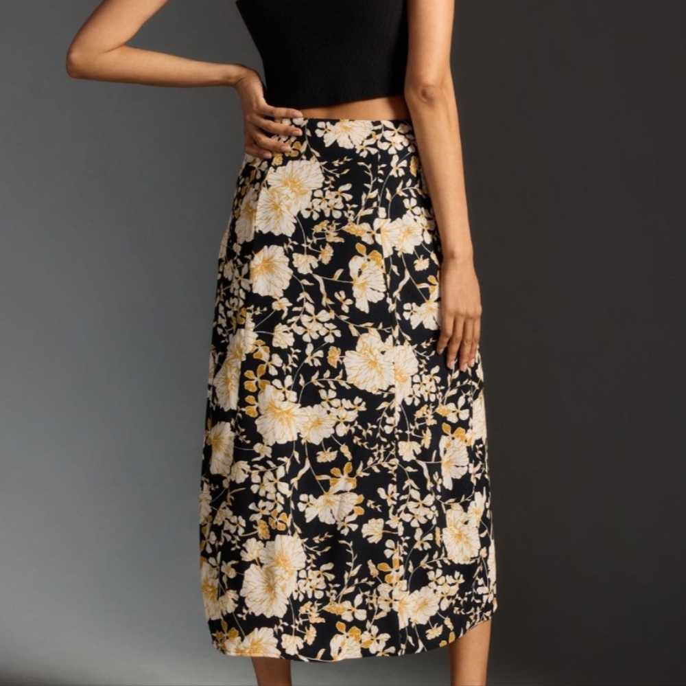 Maeve by Anthropologie -the Lille Side-Slit Midi Skirt